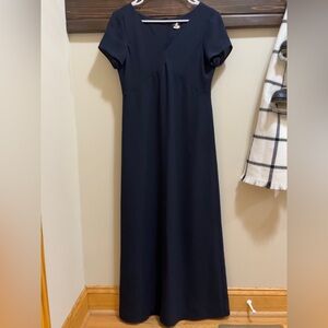Vintage J. Crew Dark Navy V-Neck Maxi Dress Size 4